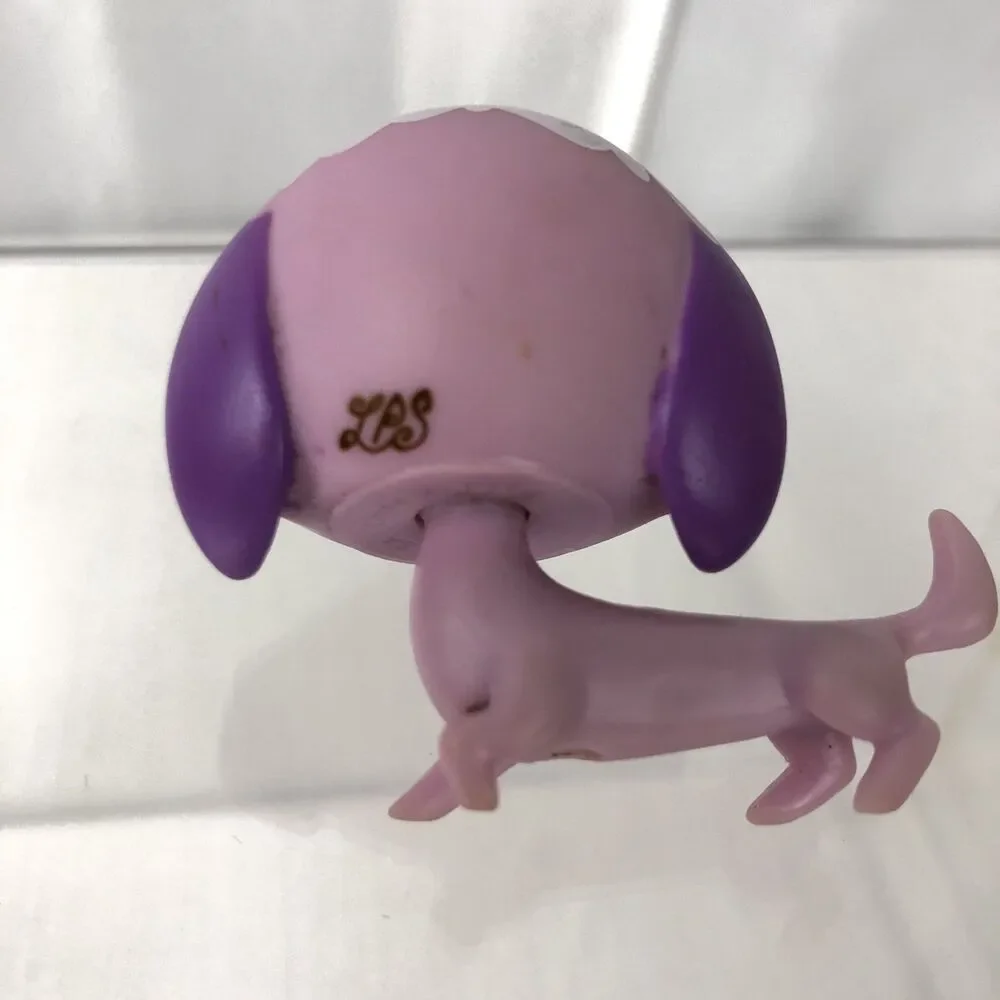 Littlest Pet Shop Pink Dachshund / Wiener Dog – Blue Eyes LPS